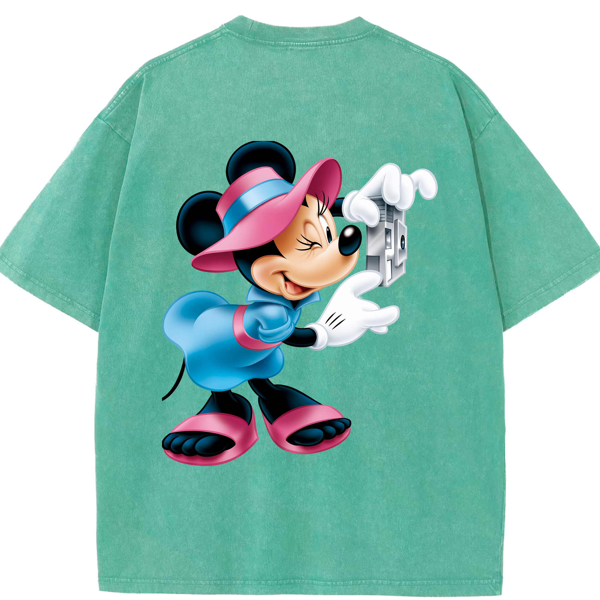 （画像用） ミッキーマウス Mickey Mouse 綿100% ヴィンテージ風 半袖Tシャツ（背面プリント）